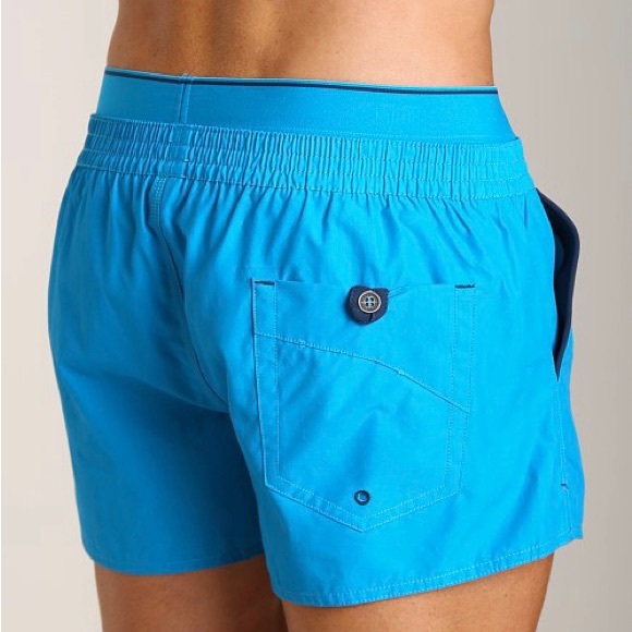 Diesel L Mens Bright Blue Barrely Swim Trunk Shorts 1.75” Inseam Summer Vacation - Picture 8 of 9
